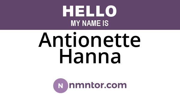 Antionette Hanna