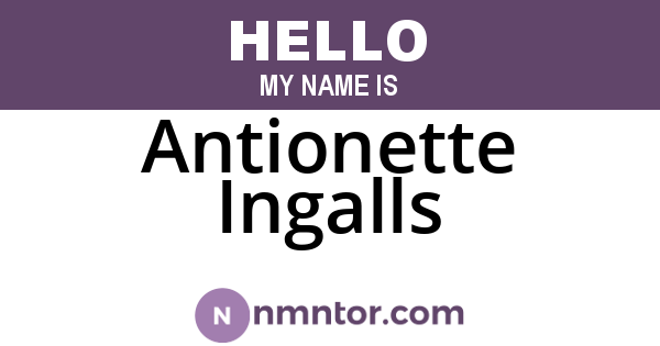Antionette Ingalls