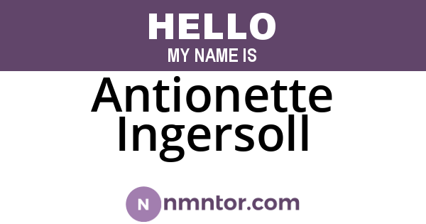 Antionette Ingersoll