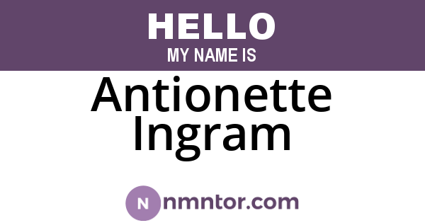 Antionette Ingram