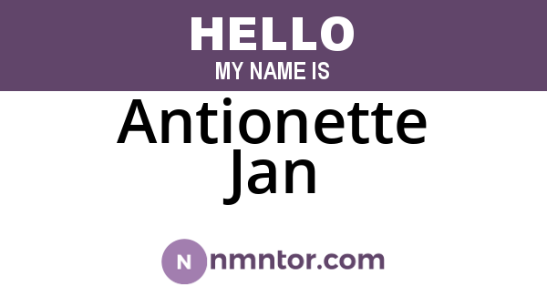 Antionette Jan