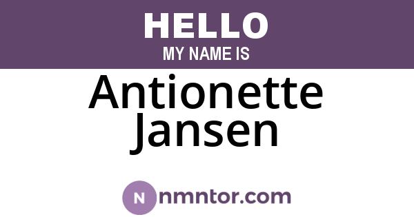 Antionette Jansen