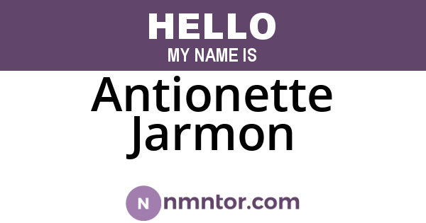 Antionette Jarmon