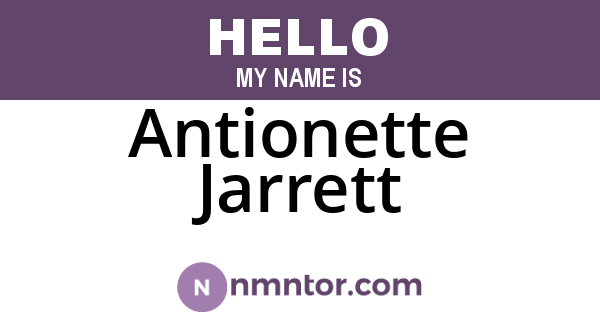 Antionette Jarrett
