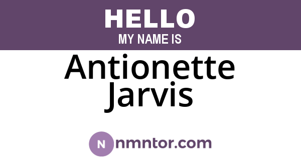 Antionette Jarvis