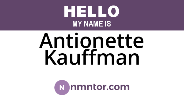 Antionette Kauffman