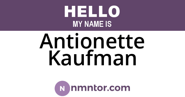 Antionette Kaufman