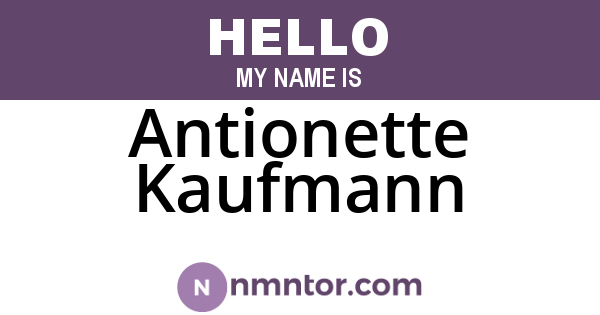 Antionette Kaufmann
