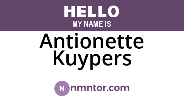Antionette Kuypers