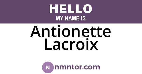 Antionette Lacroix