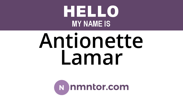 Antionette Lamar
