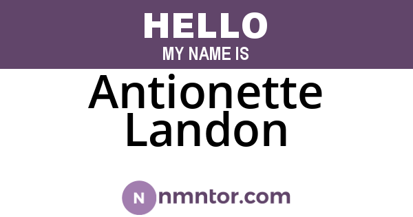 Antionette Landon