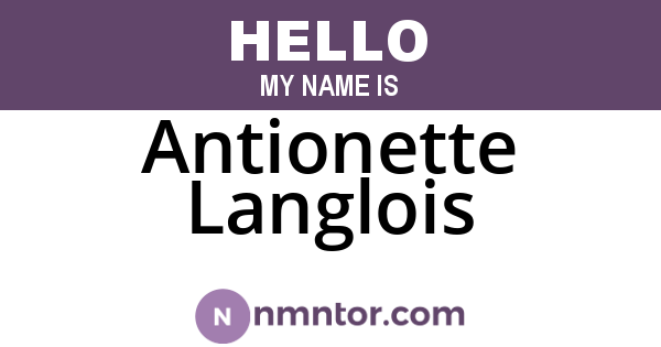 Antionette Langlois