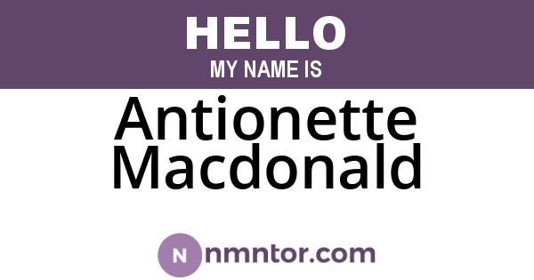 Antionette Macdonald