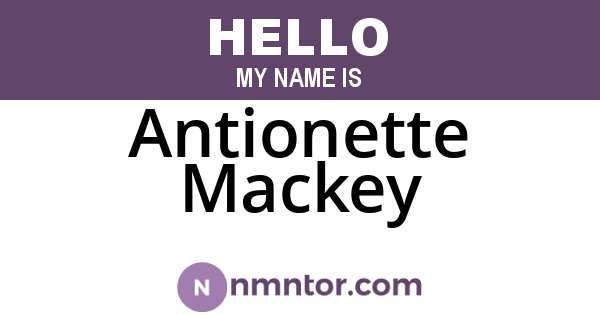 Antionette Mackey