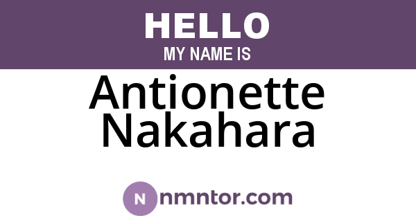 Antionette Nakahara