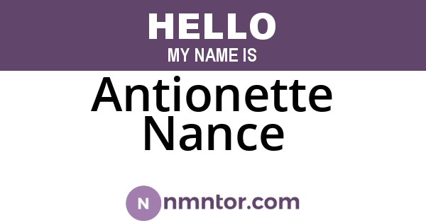 Antionette Nance