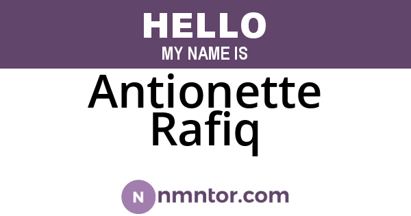 Antionette Rafiq