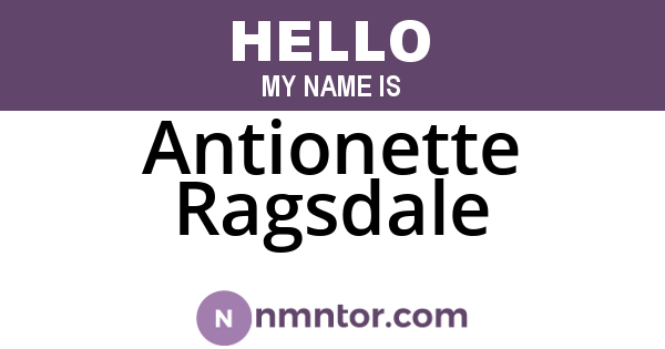 Antionette Ragsdale