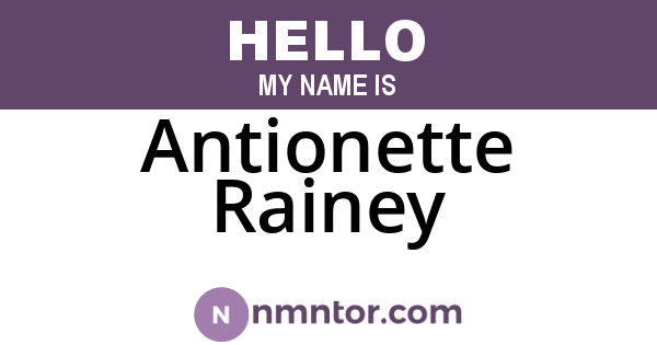 Antionette Rainey