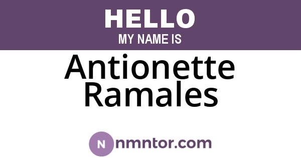 Antionette Ramales