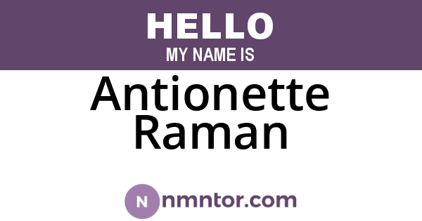 Antionette Raman