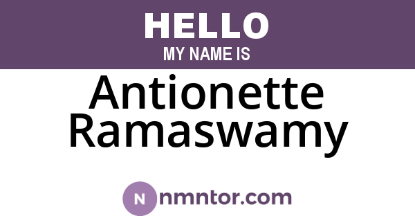 Antionette Ramaswamy