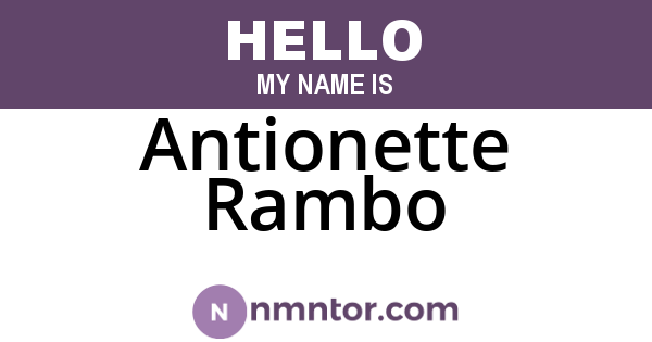 Antionette Rambo