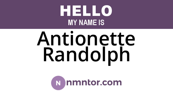 Antionette Randolph