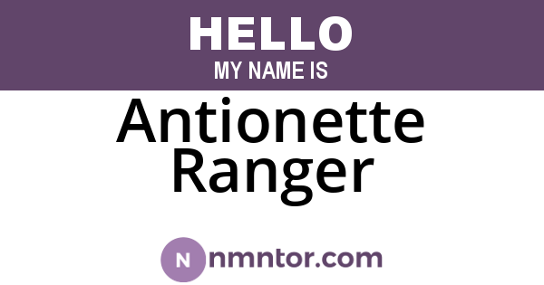 Antionette Ranger