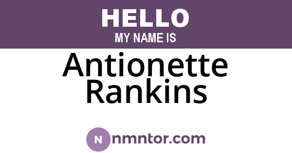 Antionette Rankins