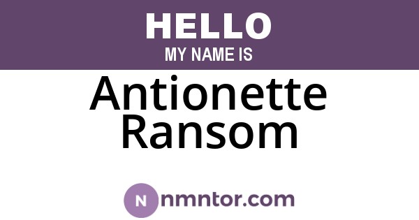 Antionette Ransom
