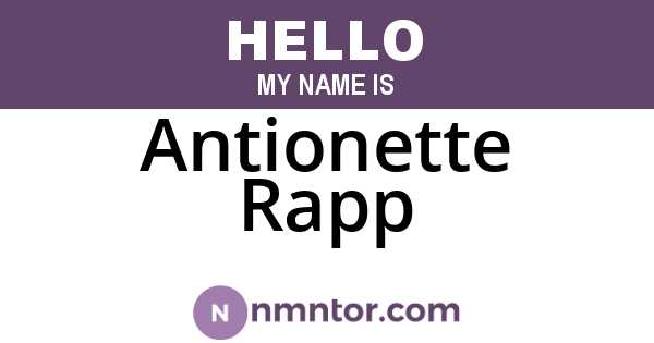 Antionette Rapp
