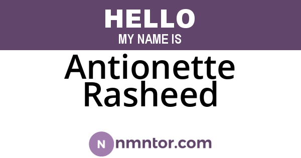 Antionette Rasheed