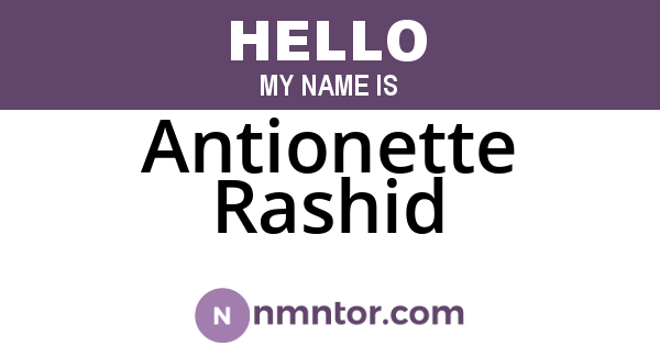 Antionette Rashid