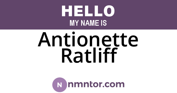 Antionette Ratliff