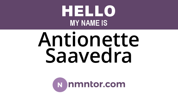 Antionette Saavedra