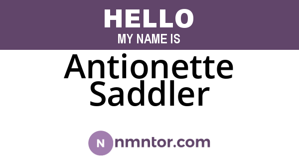 Antionette Saddler