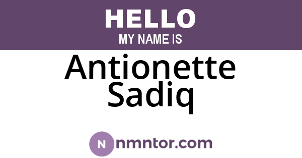 Antionette Sadiq