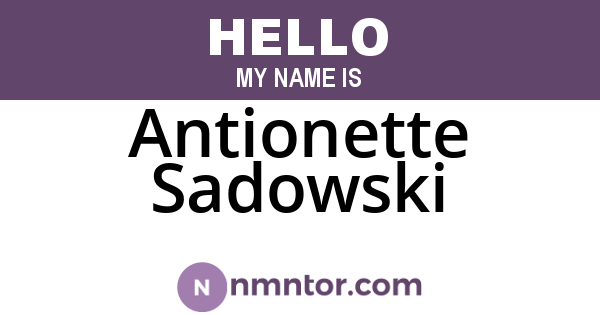 Antionette Sadowski
