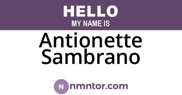 Antionette Sambrano