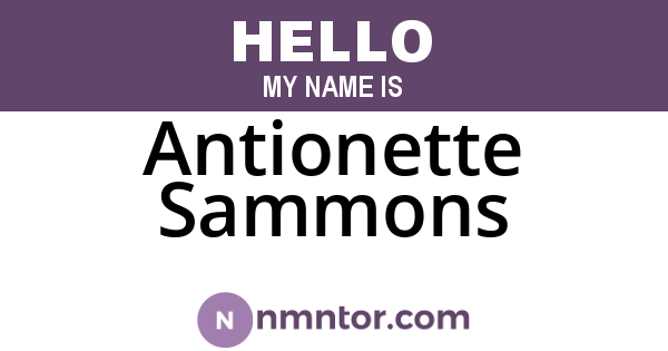 Antionette Sammons