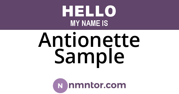 Antionette Sample