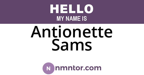 Antionette Sams