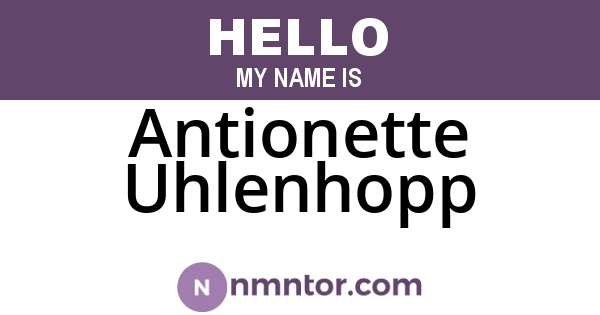 Antionette Uhlenhopp