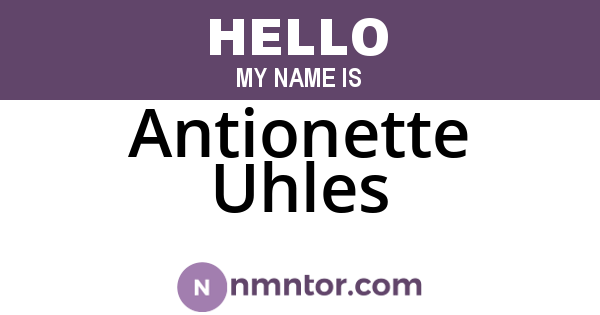 Antionette Uhles