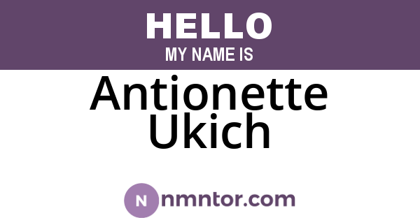 Antionette Ukich