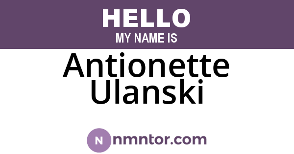 Antionette Ulanski