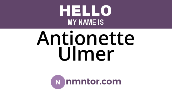 Antionette Ulmer