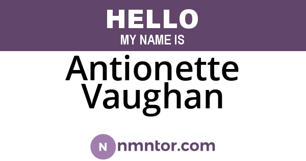 Antionette Vaughan